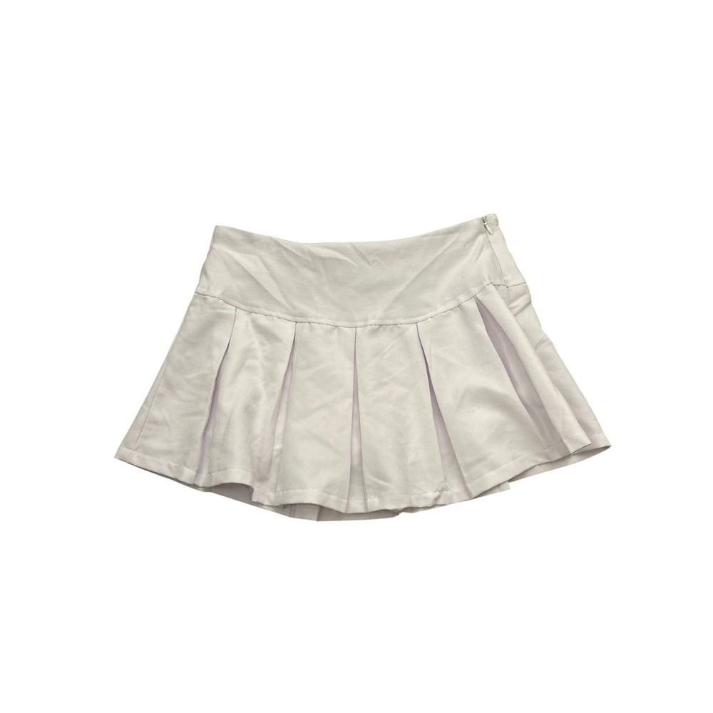 Orange‎ Kiss Essentials Pleated Mini Skirt Womens M White Good Preppy Tenniscore